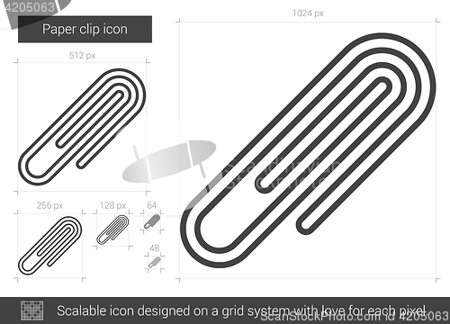 Image of Paper clip line icon.