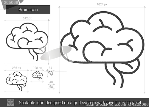 Image of Brain line icon.