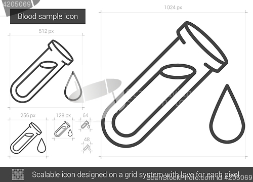 Image of Blood sample line icon.