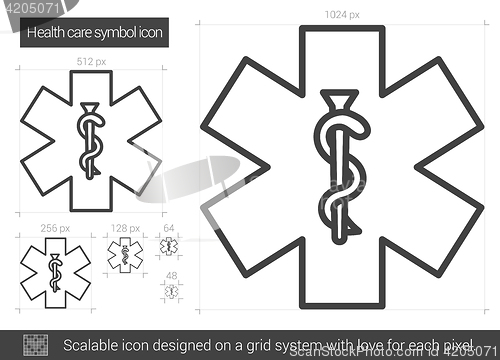 Image of Health care symbol line icon.