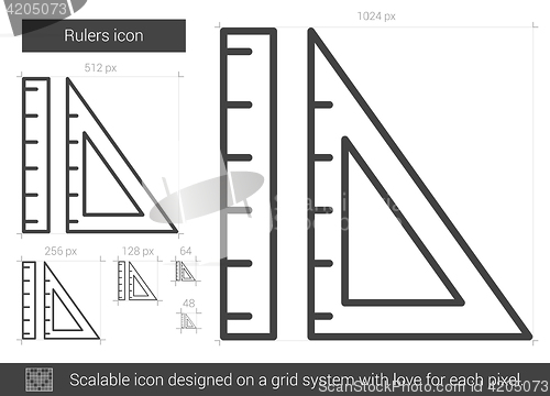 Image of Rulers line icon.