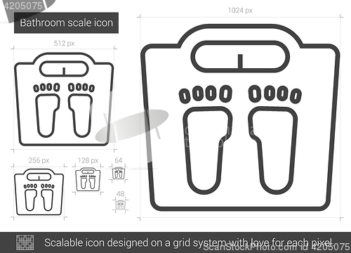 Image of Bathroom scale line icon.