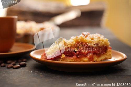 Image of Cake with plums.