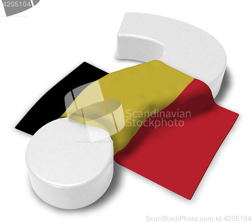 Image of question mark and flag of belgium - 3d illustration