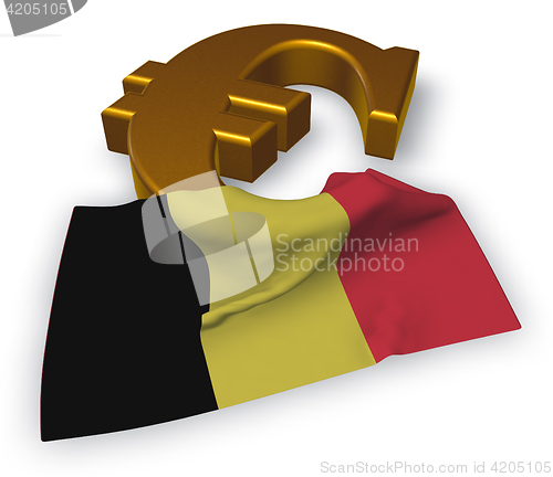 Image of euro symbol and belgian flag - 3d illustration