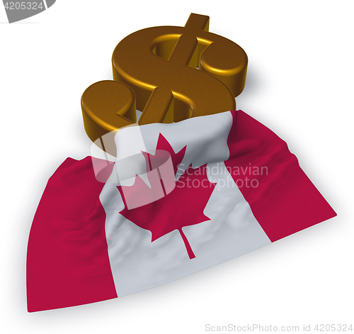 Image of dollar symbol and canada flag - 3d illustration