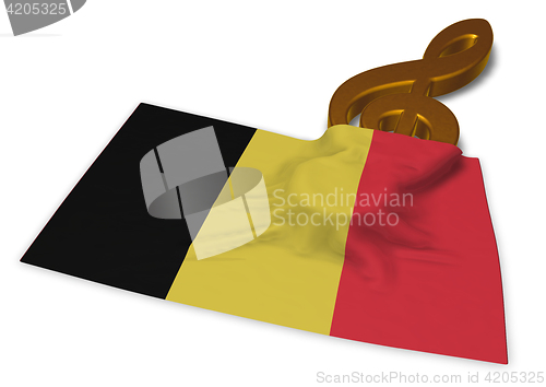 Image of clef symbol and flag of belgium - 3d rendering