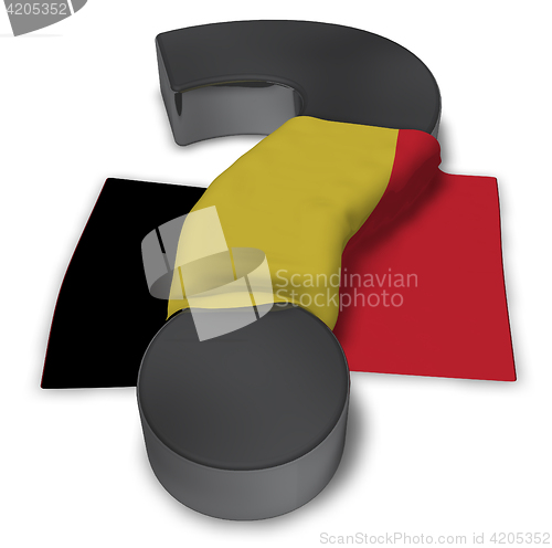 Image of question mark and flag of belgium - 3d illustration