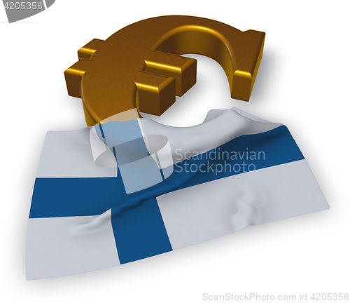 Image of euro symbol and flag of finland - 3d illustration