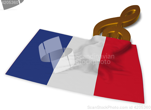 Image of clef symbol and flag of france - 3d rendering