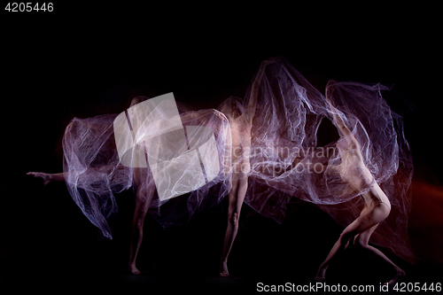 Image of The sensual and emotional dance of beautiful ballerina