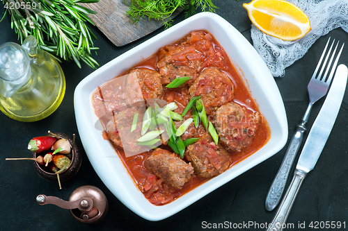 Image of meat balls with sauce