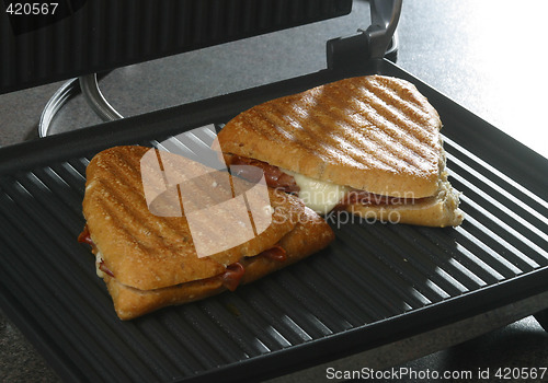 Image of sandwich on griddle