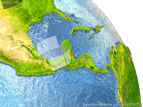 Image of Belize on Earth in red