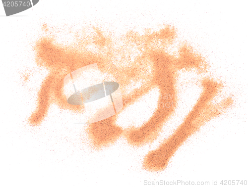 Image of sand on white