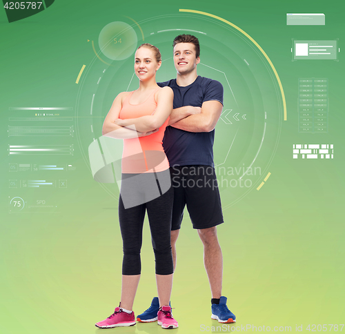 Image of happy sportive man and woman