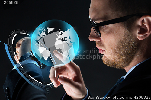 Image of close up of businessman with smartwatch