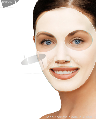 Image of close up of woman with collagen facial mask