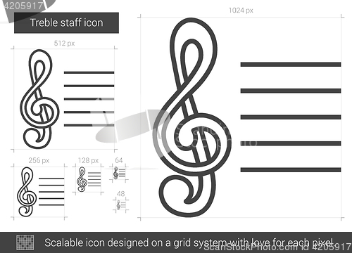 Image of Treble staff line icon.