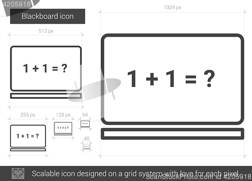 Image of Blackboard line icon.