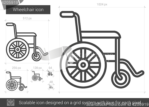 Image of Wheelchair line icon.