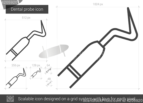 Image of Dental probe line icon.