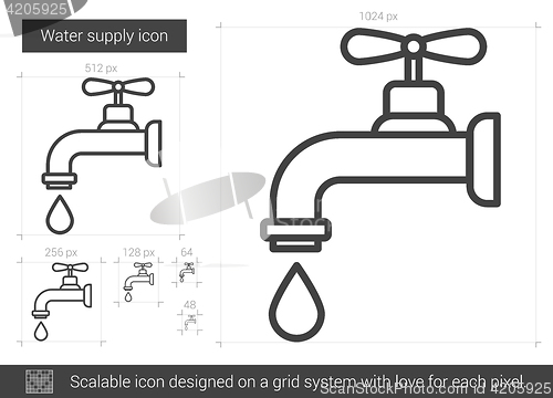 Image of Water supply line icon.