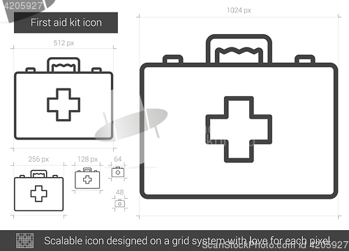 Image of First aid kit line icon.