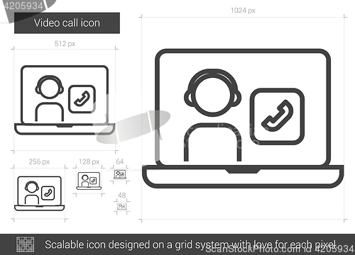 Image of Video call line icon.