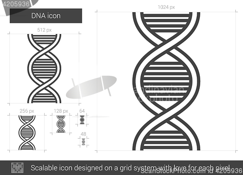 Image of DNA line icon.