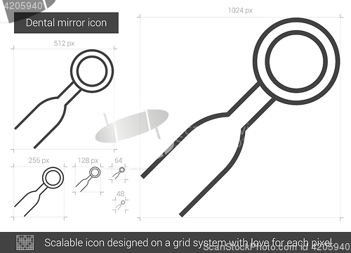 Image of Dental mirror line icon.