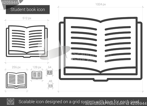 Image of Student book line icon.