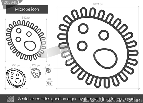 Image of Microbe line icon.