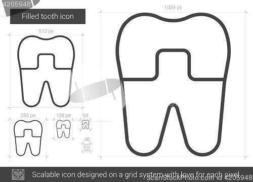 Image of Filled tooth line icon.