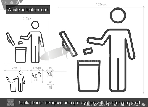 Image of Waste collection line icon.