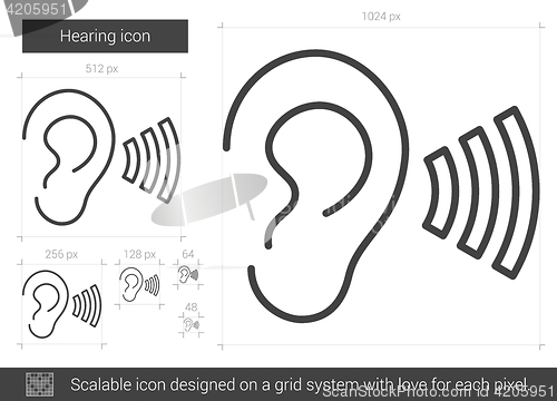 Image of Hearing line icon.