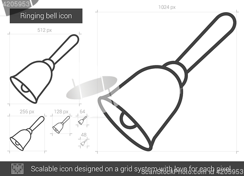 Image of Ringing bell line icon.