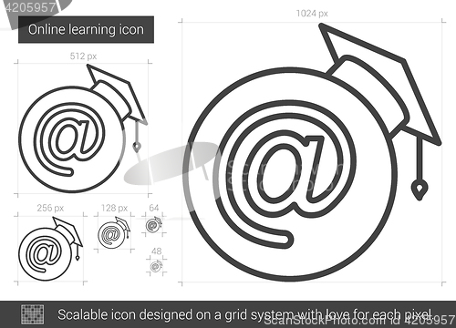 Image of Online learning line icon.