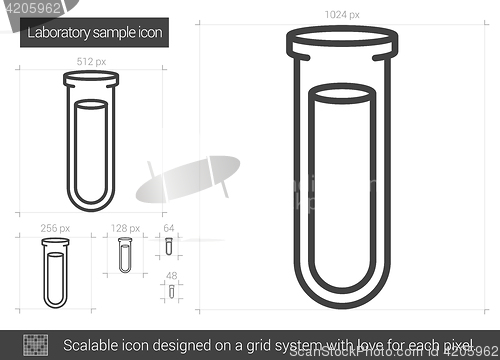 Image of Laboratory sample line icon.