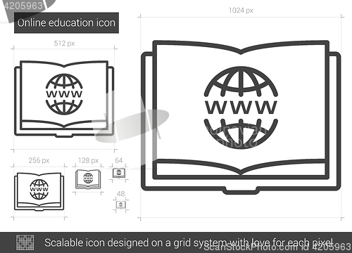 Image of Online education line icon
