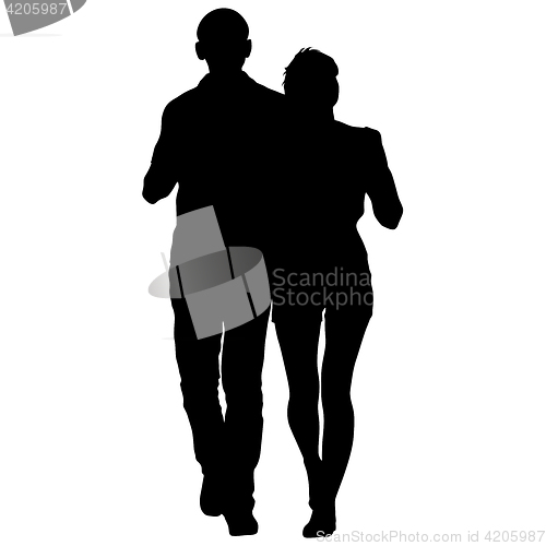 Image of Couples man and woman silhouettes on a white background. illustration