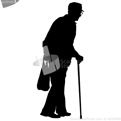 Image of Silhouette of disabled people on a white background. illustration