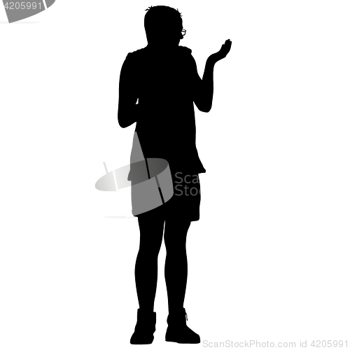 Image of Black silhouettes man on white background. illustration