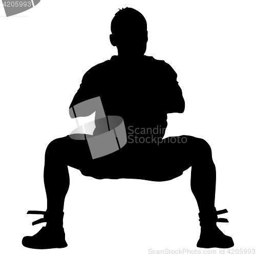 Image of Black silhouettes man on white background. illustration