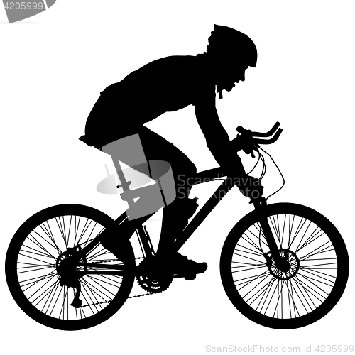 Image of Silhouette of a cyclist male. illustration