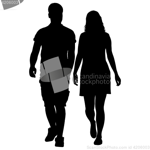 Image of Couples man and woman silhouettes on a white background. illustration