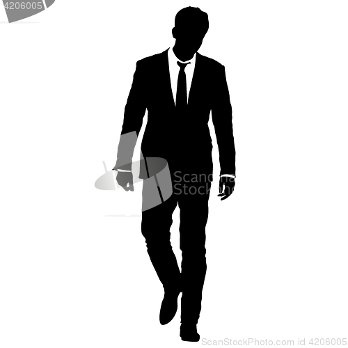 Image of Silhouette businessman man in suit with tie on a white background. illustration