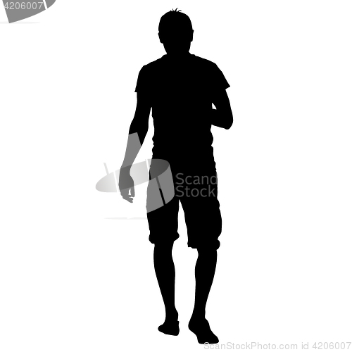 Image of Black silhouettes man on white background. illustration