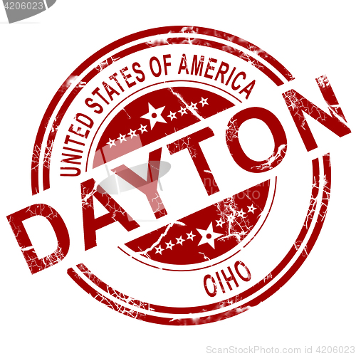 Image of Dayton Ohio stamp with white background