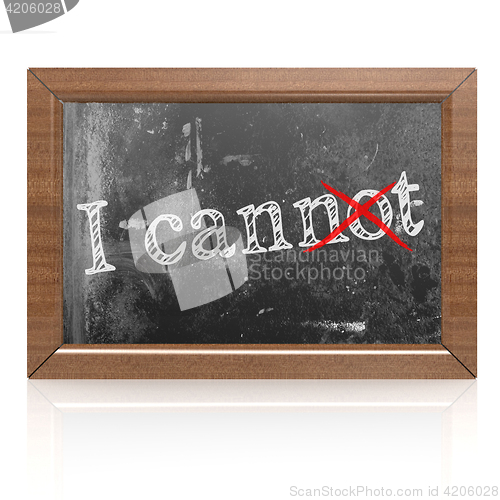 Image of Success concept with I can on blackboard